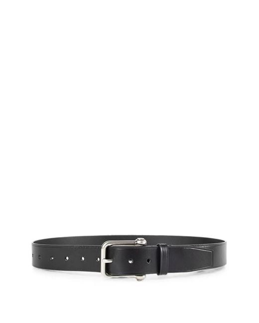 Ann Demeulemeester White Buckle-Fastening Leather Belt
