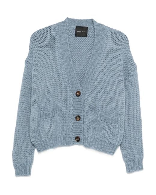 Roberto Collina Blue Button Pocket Cardigan