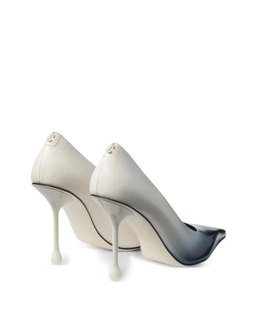 Jimmy Choo White 85Mm Ixia Pointed-Toe Pumps