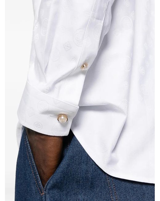 Casablanca White Collared Shirt for men