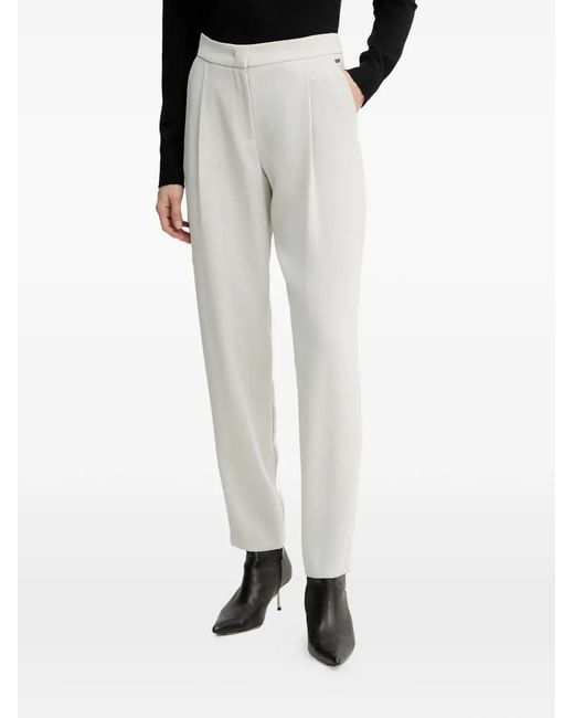 ARMANI EXCHANGE White Logo-Plaque Trousers