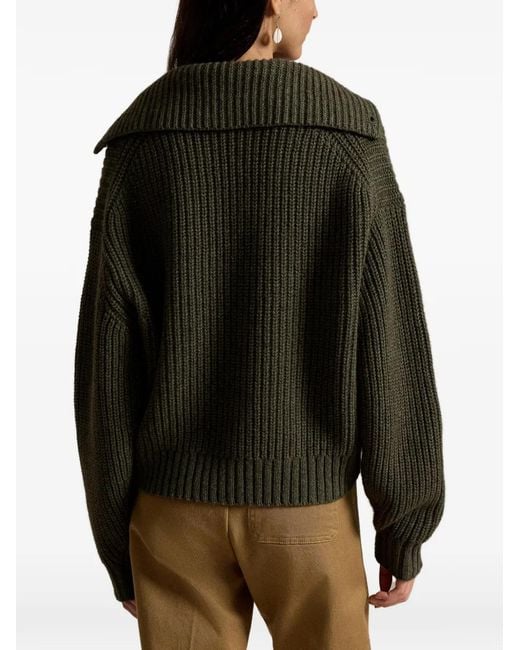 Polo Ralph Lauren Green Rib-Knit Sweater
