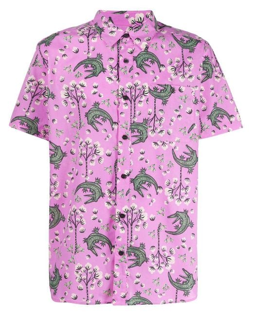 Patagonia Pink Short Sleeve Crocodile-print Shirt for men