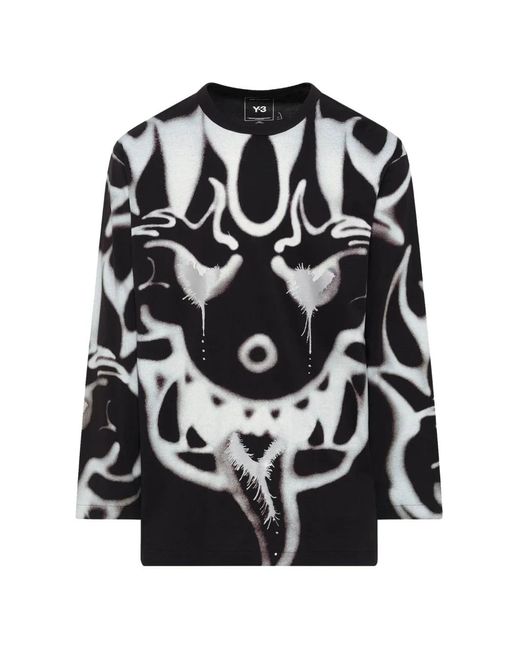 Y-3 Black Chito Graphic Long-Sleeve T-Shirt for men