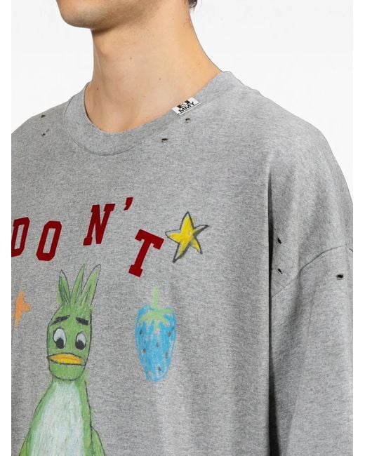 Maison Mihara Yasuhiro Gray Leon Doodle Printed T-Shirt for men
