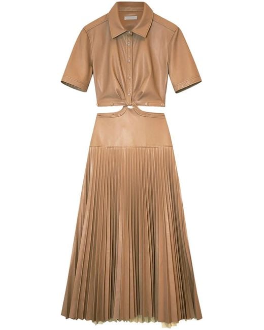 Jonathan Simkhai Natural Maritza Cut-Out Detail Shirtdress