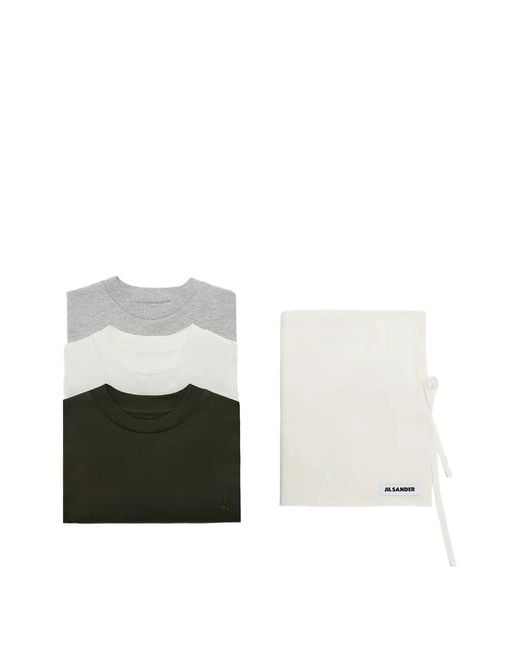Jil Sander White Lot De Trois T-Shirts À Manches Courtes