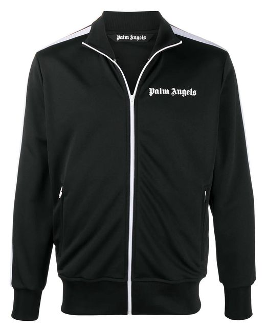Palm Angels Black Logo-print Jersey Tracksuit Hoody for men