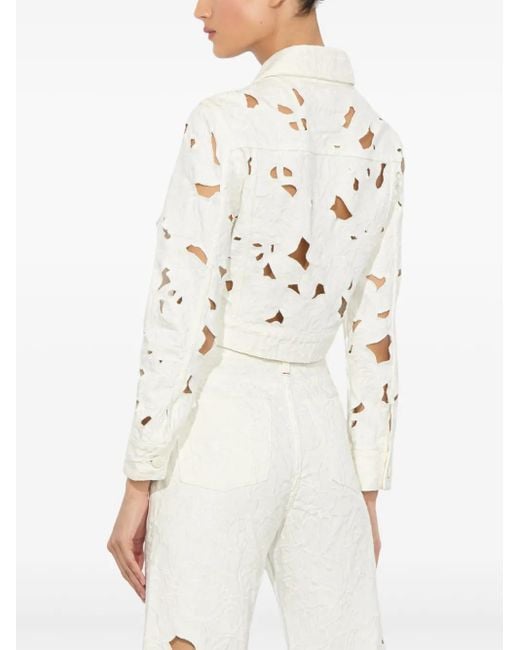 Alice + Olivia Chloe デニムジャケット White