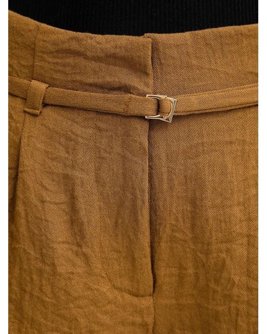 Morgan Brown Belted Shorts