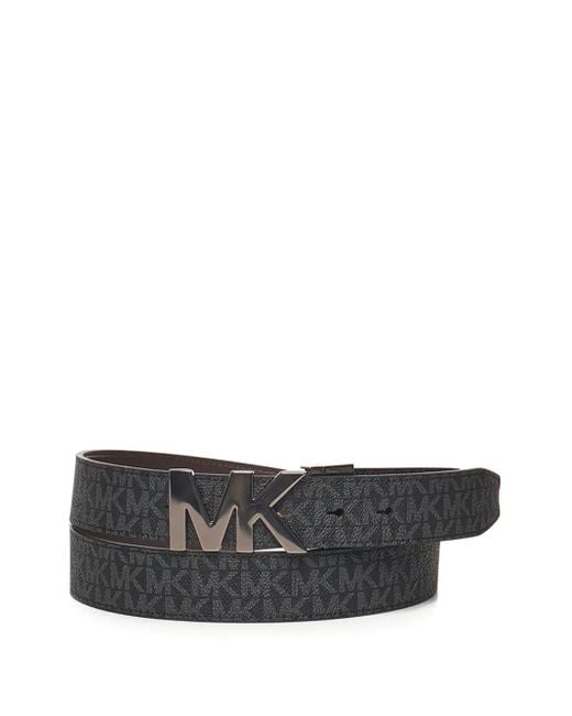 Michael Kors Gray Logo-Pattern Buckle Belt for men