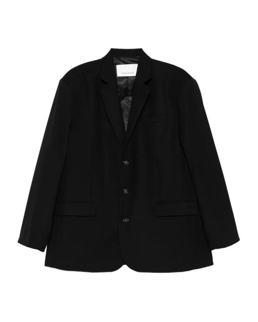 Frankie Shop Black Gelso Flap-Pocket Single-Breasted Blazer
