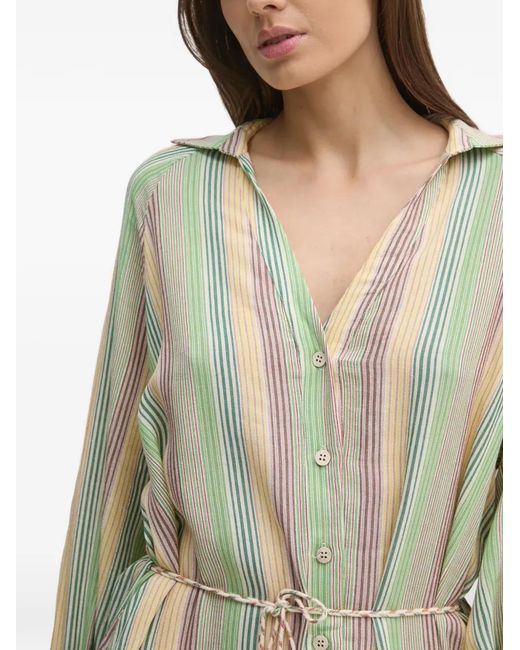 La Petite Francaise Natural Riva Striped Tie-Waist Dress