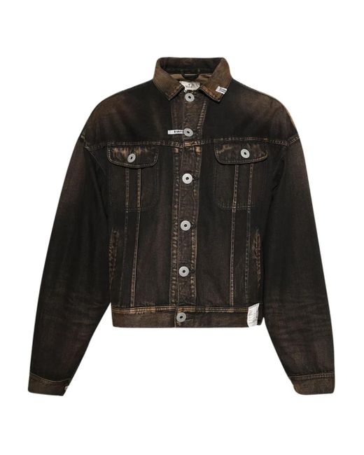 Maison Mihara Yasuhiro Both Sides Front Denim Jack in het Black voor heren