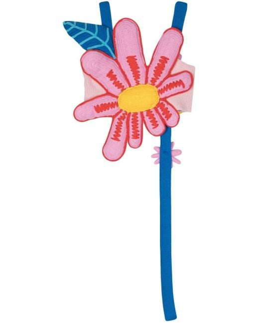 MIRA MIKATI Pink Cropped-Top mit Blumenapplikation