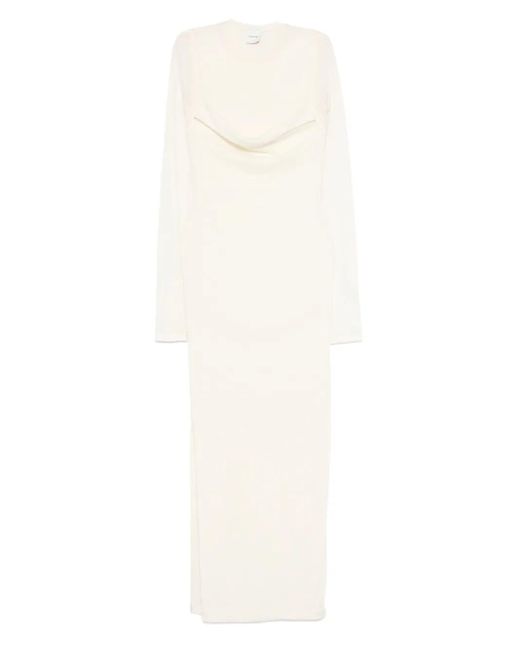 Nanushka White Crew-Neck Long Dress