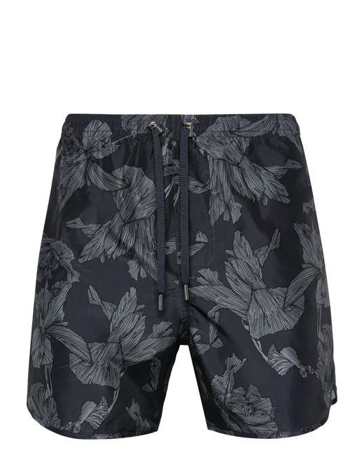 Neil Barrett Gray Floral-Print Swim Shorts for men