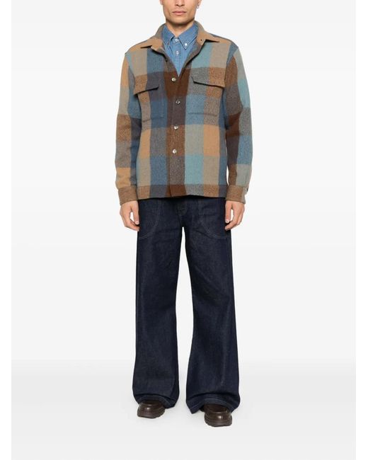 Xacus Blue Check Pocket Jacket for men