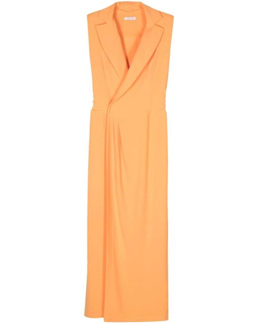Patrizia Pepe Orange Wrap Midi Dress