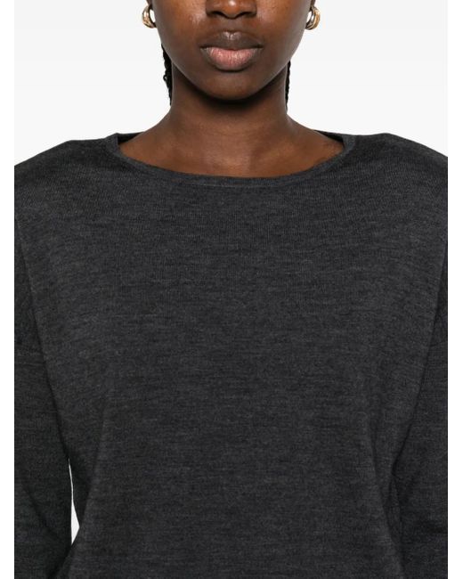 P.A.R.O.S.H. Black Long-Sleeve Midi Dress