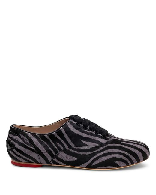 Hogan Black Zebra-Print Leather Loafers