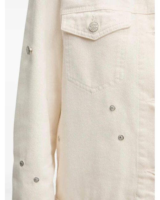 Moschino White Embellished Denim Jacket