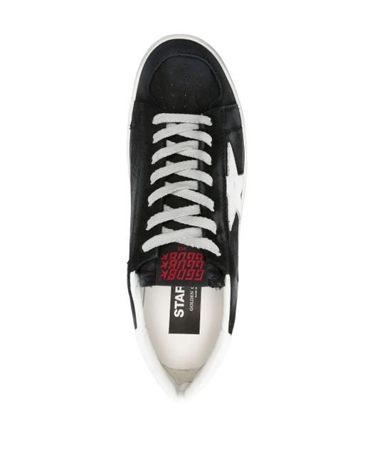 Golden Goose Deluxe Brand Black Stardan Distressed Leather Sneakers for men