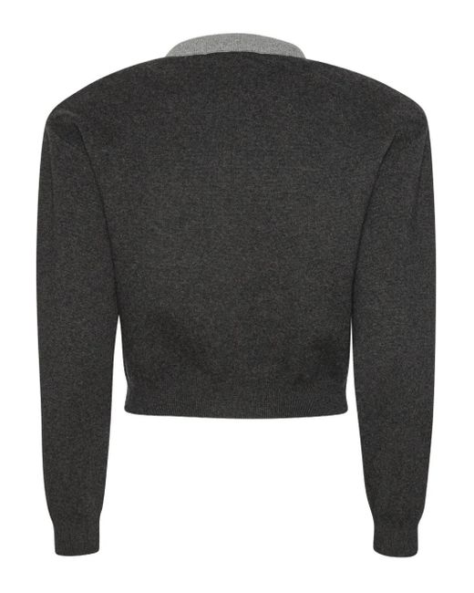 ROTATE BIRGER CHRISTENSEN Black Logo-Lettering Cardigan