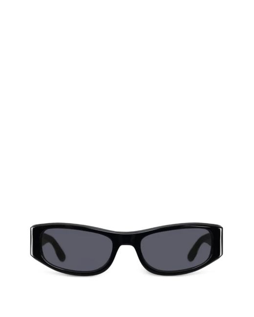 THISTLES Black The Suede Rectangle-Frame Sunglasses