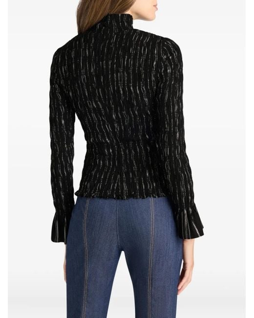 Cinq À Sept Black Cooper Ruffled Top