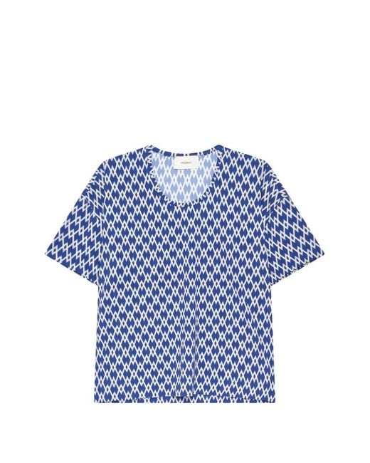 Maliparmi Blue Diamond Glow Geometric-Print T-Shirt