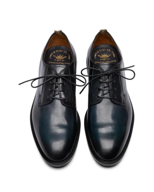 Officine Creative Black Lace-Up Derby Shoes for men