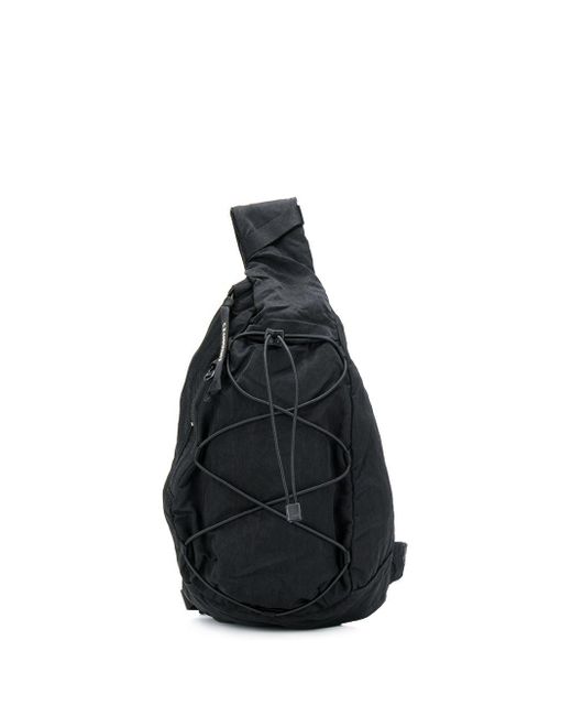 C P Company Black Nylon Sling Bag for men