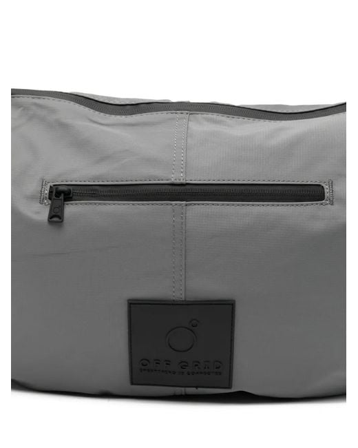 OFF GRID Gray Zipped Messenger Bag