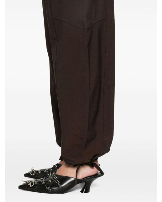 Pantalones con cinturilla elástica Ganni de color Black