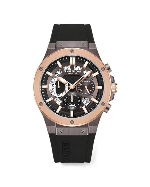 Kenneth Cole Black Chronograph Skeleton 43Mm Watch for men
