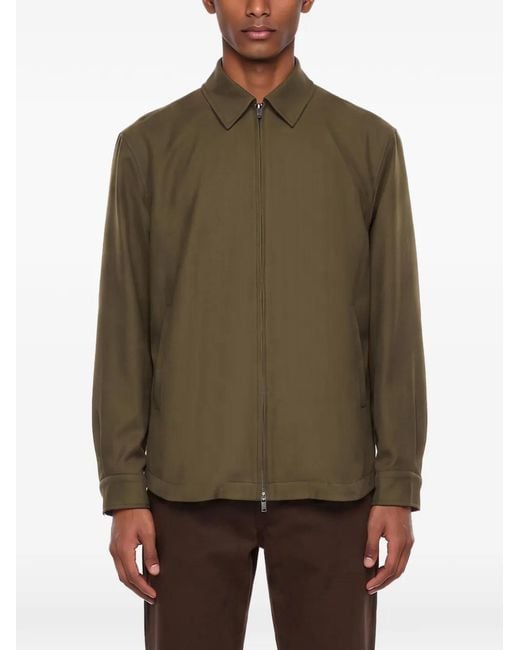 Jonathan Simkhai Green Sidney Zip-Up Collared Jacket for men