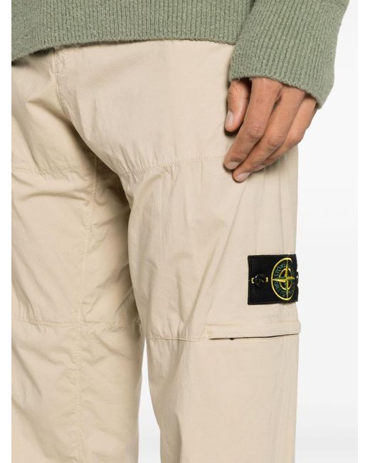 Pantalones ajustados con distintivo Compass Stone Island de hombre de color Natural