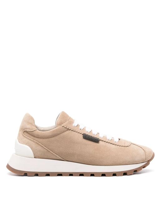 Baskets En Daim À Ornements Métalliques Brunello Cucinelli en coloris Brown