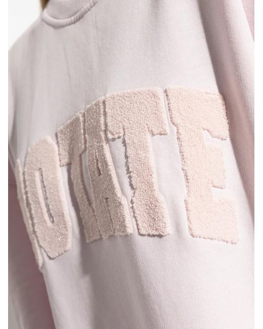 ROTATE BIRGER CHRISTENSEN Pink Logo-Appliqué Sweatshirt