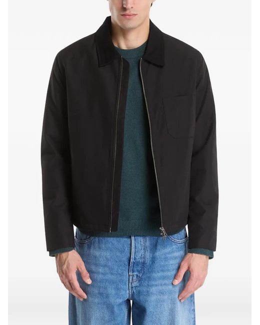 Samsøe & Samsøe Black Sarobin P Zip-Up Chest-Pocket Jacket for men