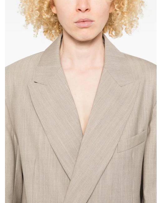 Frankie Shop White Double-Breasted Blazer