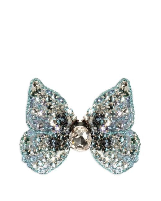 Jennifer Behr Green Abbie Crystal Butterfly Hair Clip