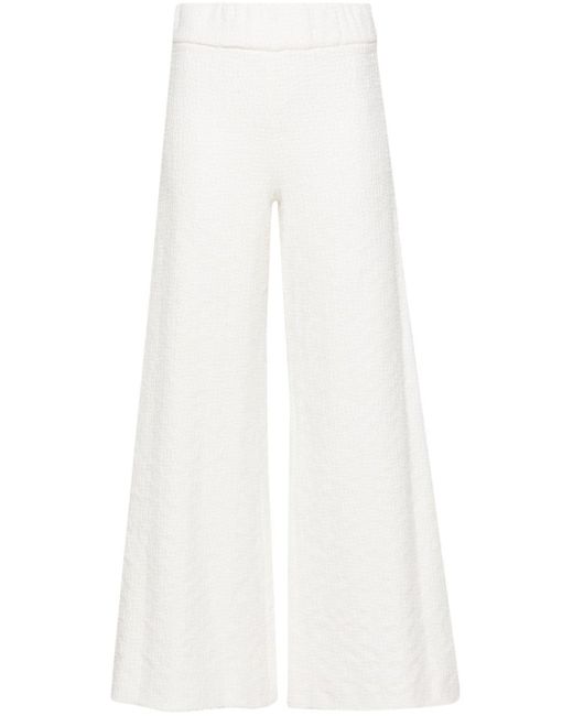Maje White Tweed Wide-leg Trousers