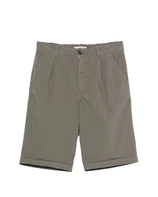 40 Weft Gray Pleated-Design Shorts for men