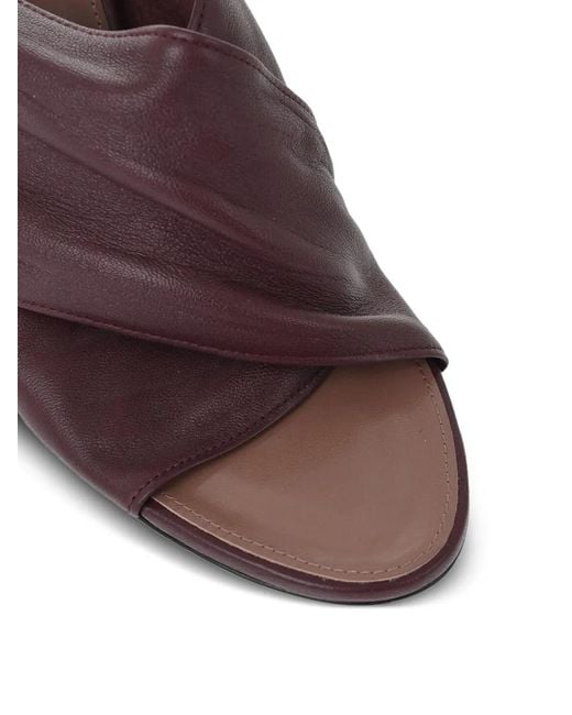 Paris Texas Brown Maria Criss-Cross Band Mules