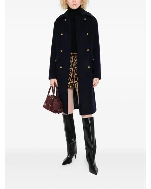 P.A.R.O.S.H. Blue Ribbed-Collar Coat