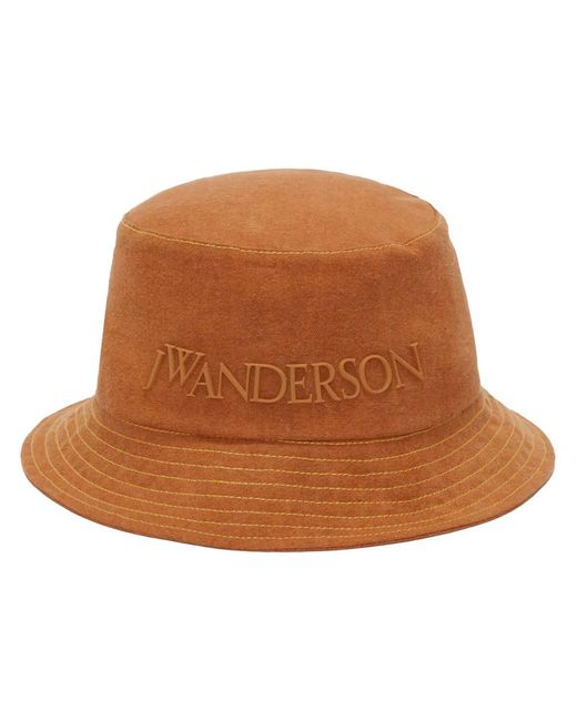 J.W. Anderson Brown Logo-Embossed Cotton Bucket Hat