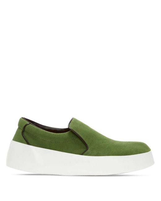 J.W. Anderson Green Contrasting-sole Slip-on Sneakers for men