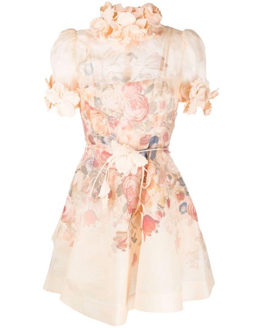 Zimmermann Pink Luminosity Flower Minidress